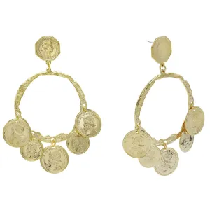 Dangling Coins Stud Earring