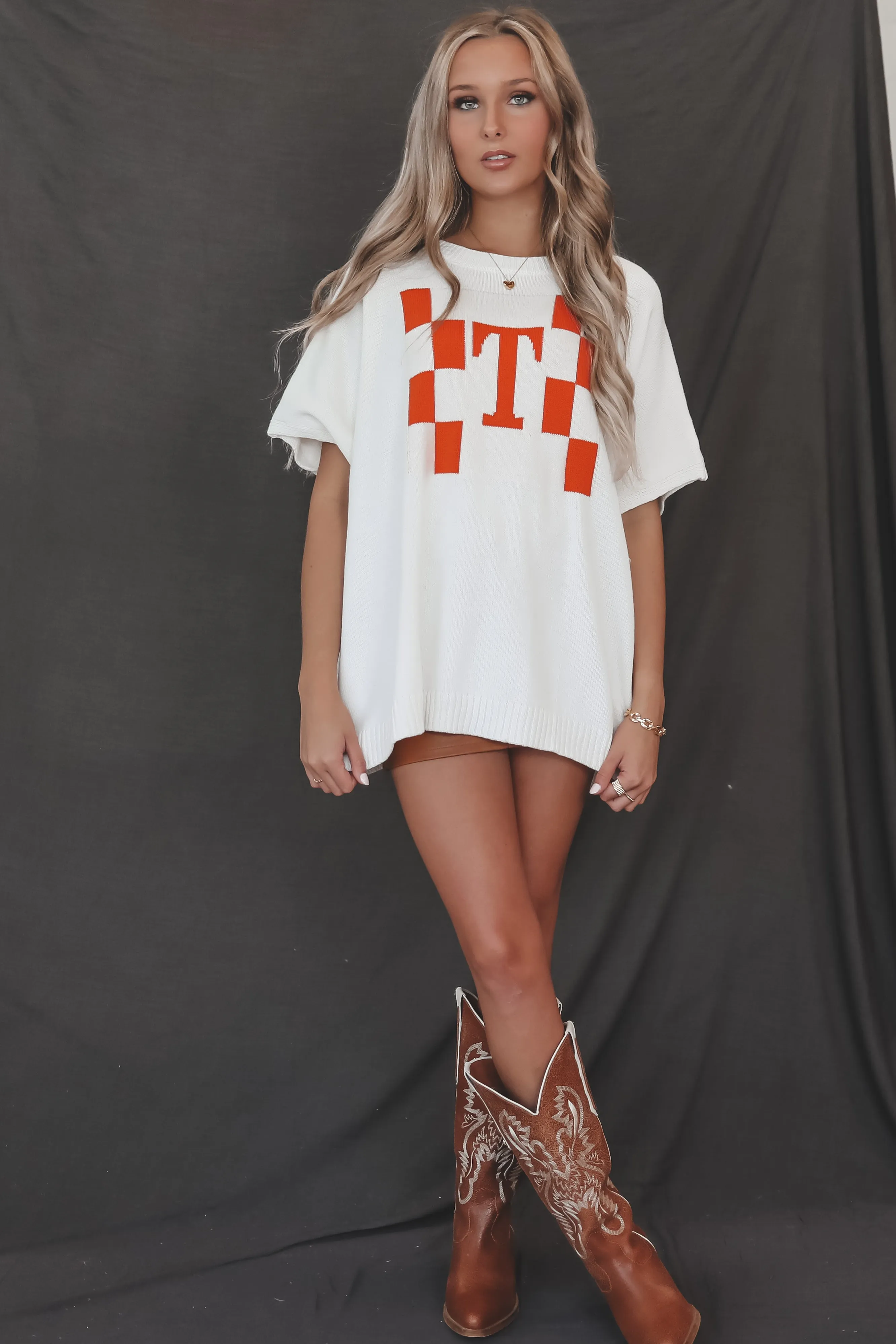 DEAL Tennessee Vols Crochet Knit Short Sleeve Top