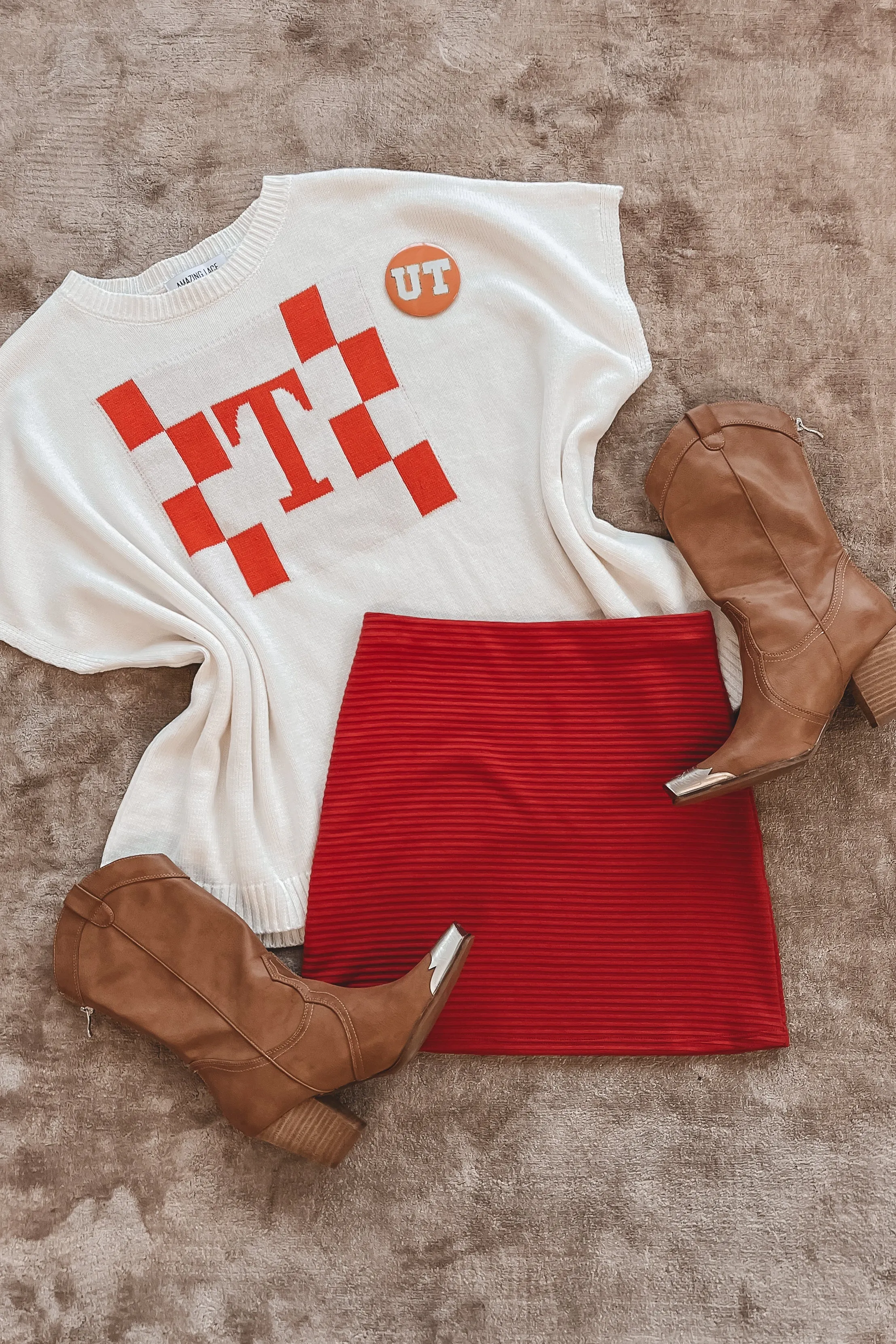 DEAL Tennessee Vols Crochet Knit Short Sleeve Top