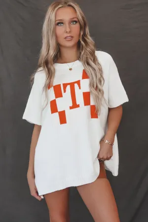 DEAL Tennessee Vols Crochet Knit Short Sleeve Top
