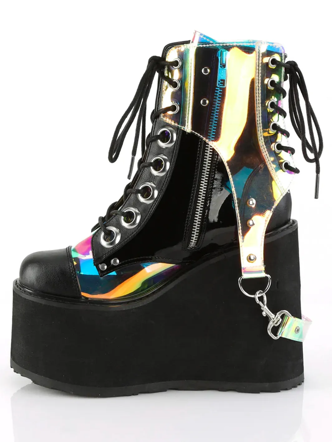 DEMONIA SWING-115 - BLACK VEGAN LEATHER & PATENT ✰ PRE ORDER ✰