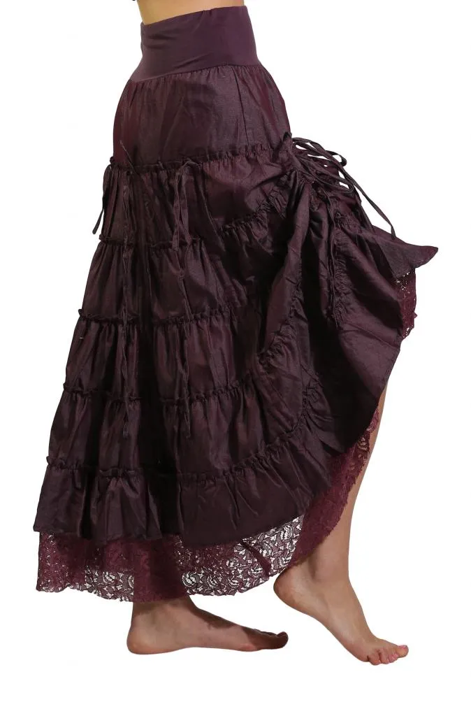 Denim and Lace Skirt