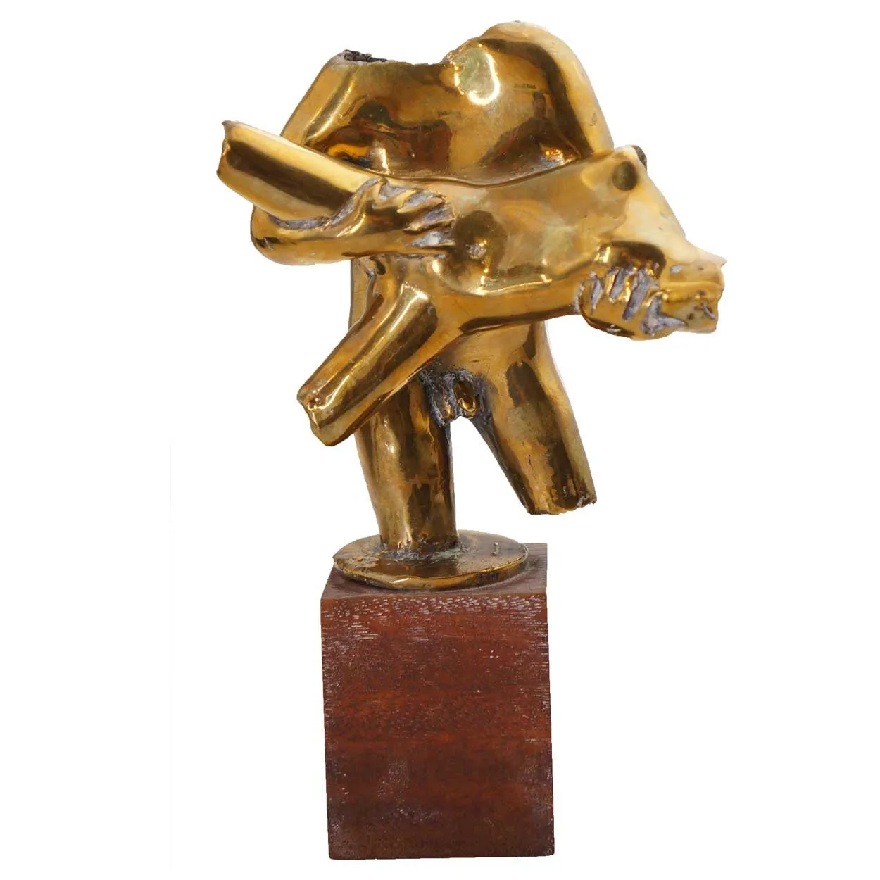 EDGAR BRITTON Polished Bronze Sculpture, Ballet Rescue