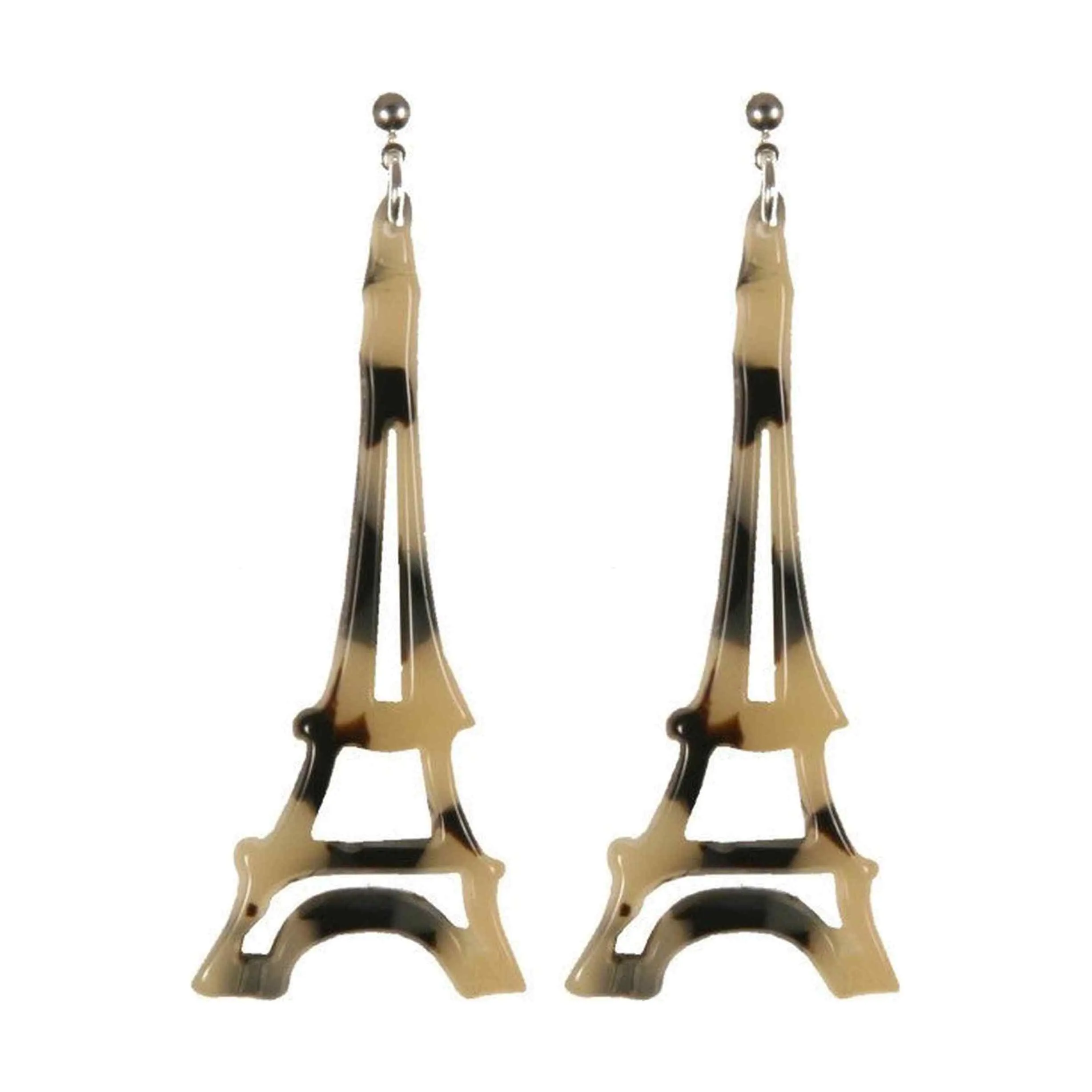 Eiffel Tower Medium Light Tortoiseshell Stud Earrings