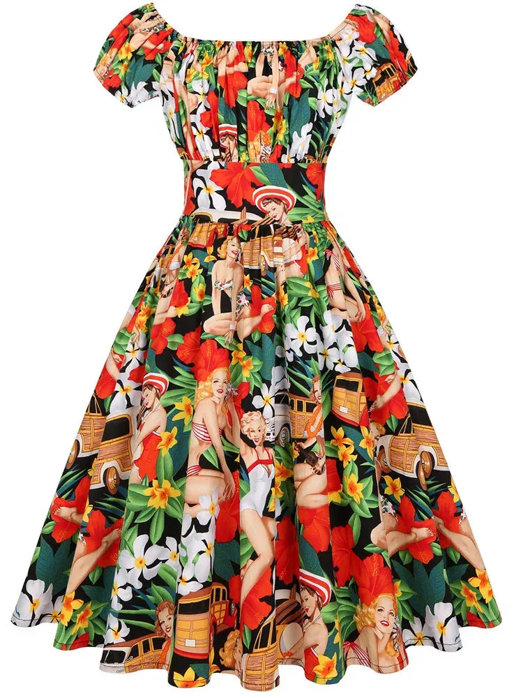 Elegant Vintage Dress – Retro Pinup Flare Sundress