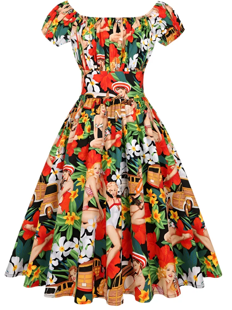 Elegant Vintage Dress – Retro Pinup Flare Sundress