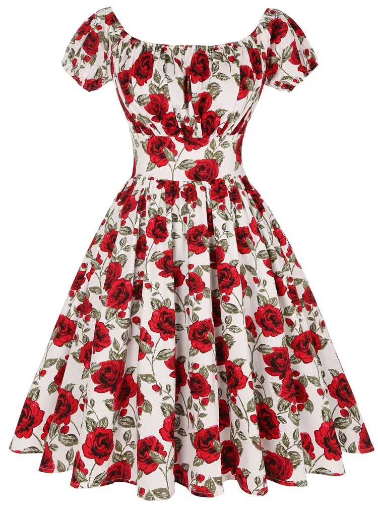 Elegant Vintage Dress – Retro Pinup Flare Sundress