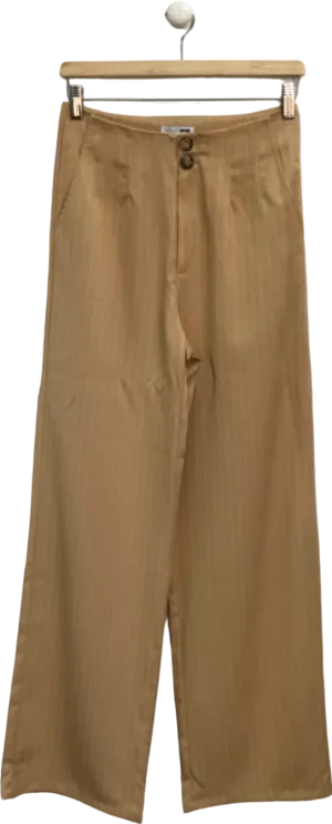 Fashion Nova Beige Pinstripe Trousers UK S