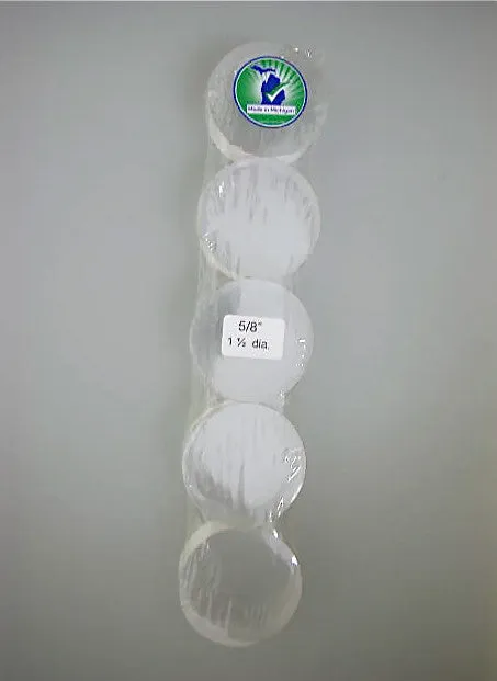 Flat Edge Acrylic Round 5/8 in thick x 1.5 in diameter, Polished Flat Top and Bottom, $4.