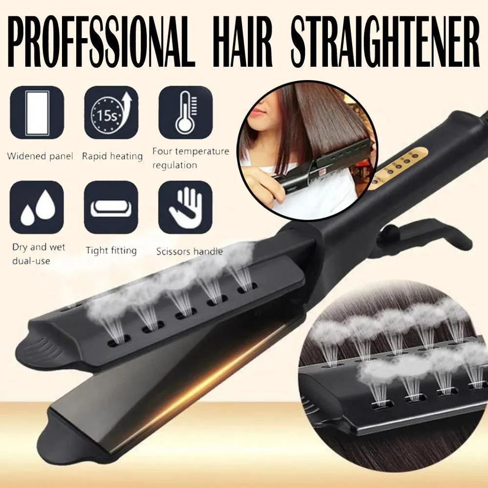 Four-gear Temperature Adjustment Ceramic Tourmaline Ionic Flat Iron Hair Straightener