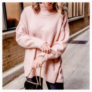 FREE PEOPLE • Afterglow Mock Neck Sweater in Ballet • Medium