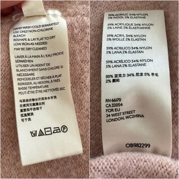 FREE PEOPLE • Afterglow Mock Neck Sweater in Ballet • Medium
