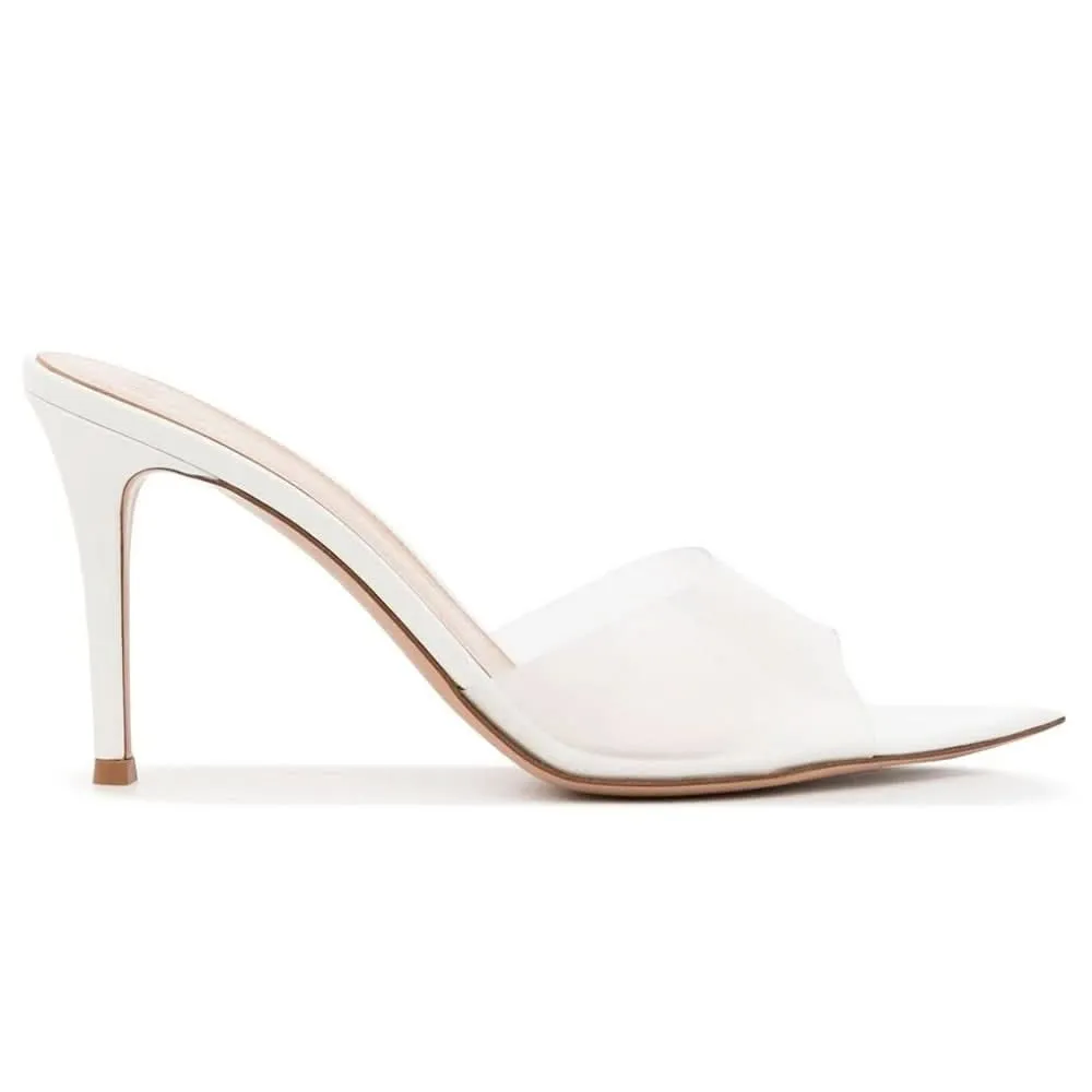Gianvito Rossi Elle 85mm open-toe mules "White"