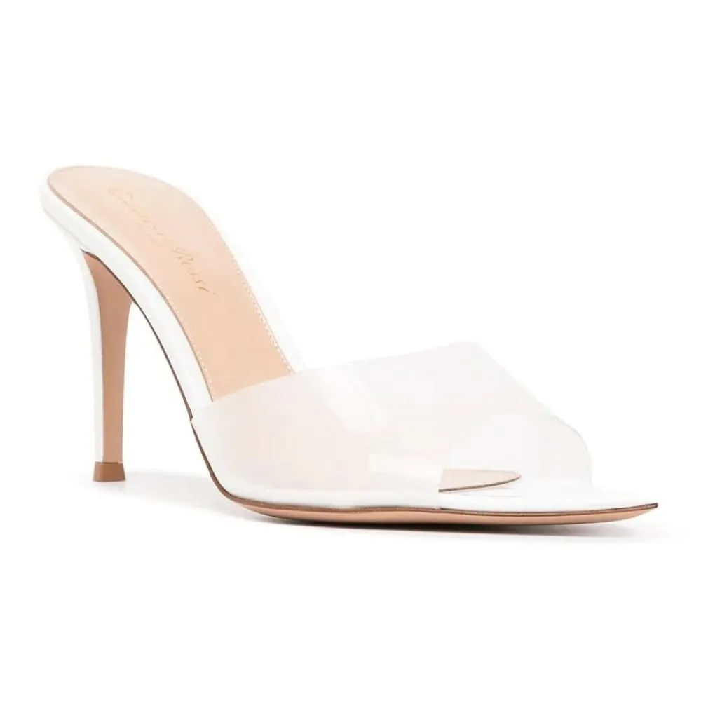 Gianvito Rossi Elle 85mm open-toe mules "White"