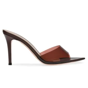 Gianvito Rossi Elle 85mm point-toe mules "Brown"