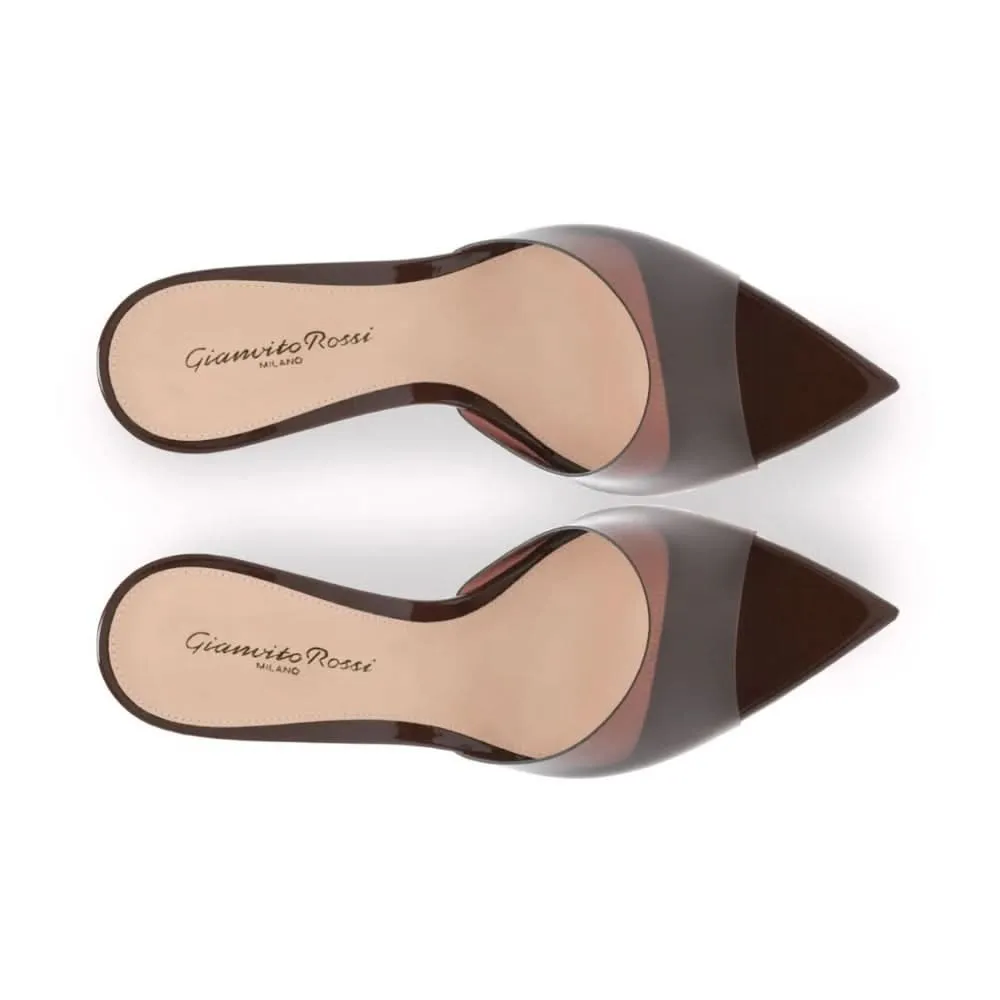 Gianvito Rossi Elle 85mm point-toe mules "Brown"
