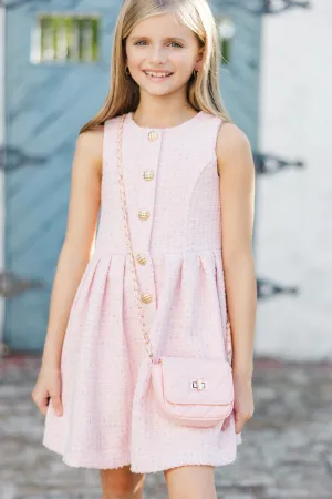 Girls: The Sady Pink Plaid Tweed Dress
