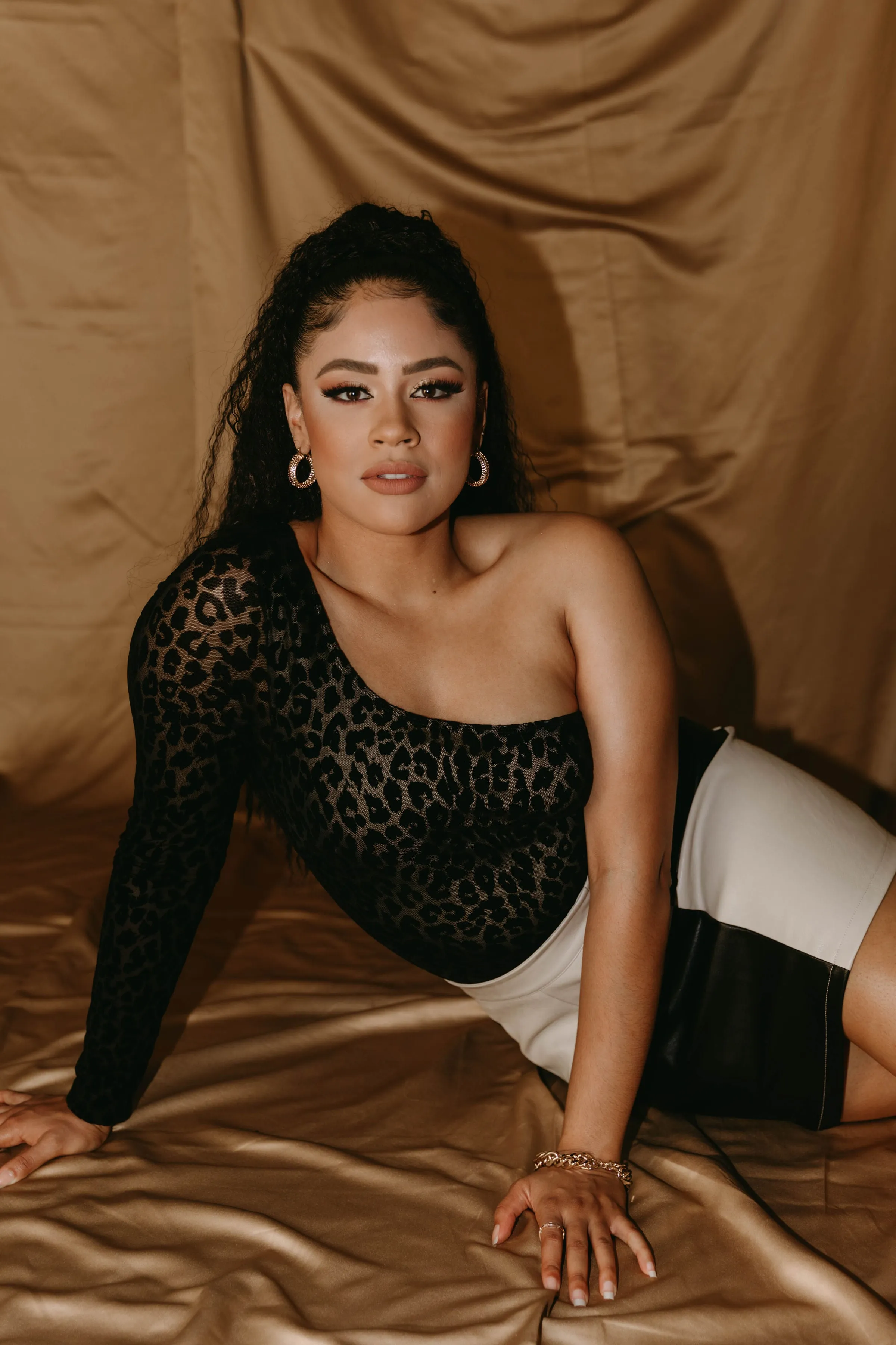 Good 4 U Black Leopard Print Bodysuit Top