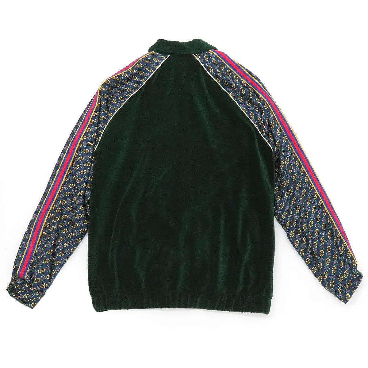 Gucci Bi-material Scarf Print Track Jacket in Green