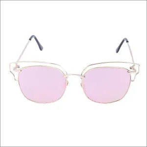 Haylee Pink Cat-Eyed Round Sunglasses