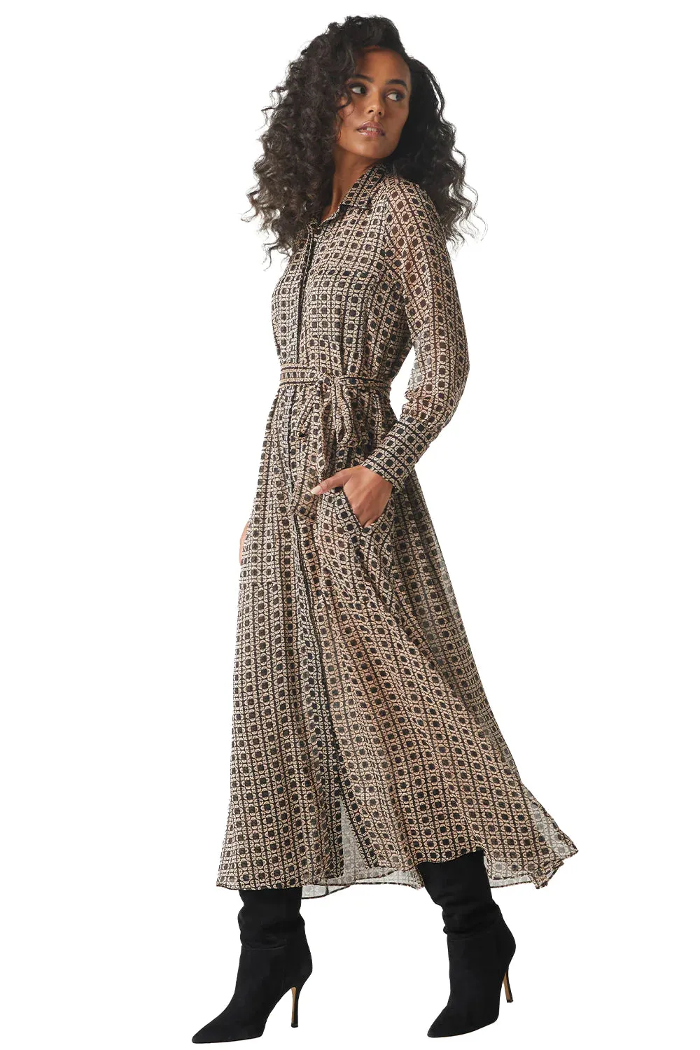 Ines dress- lattice tile