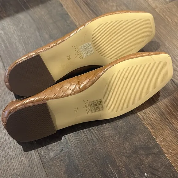 J. Crew Square Toe Woven Ballet Flat