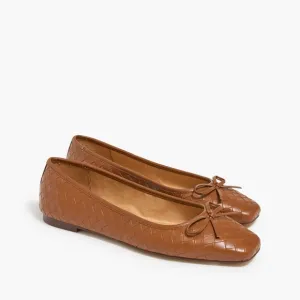 J. Crew Square Toe Woven Ballet Flat