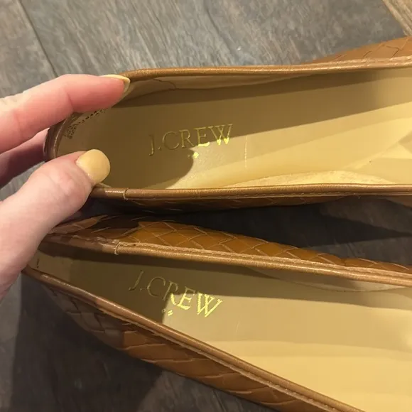 J. Crew Square Toe Woven Ballet Flat