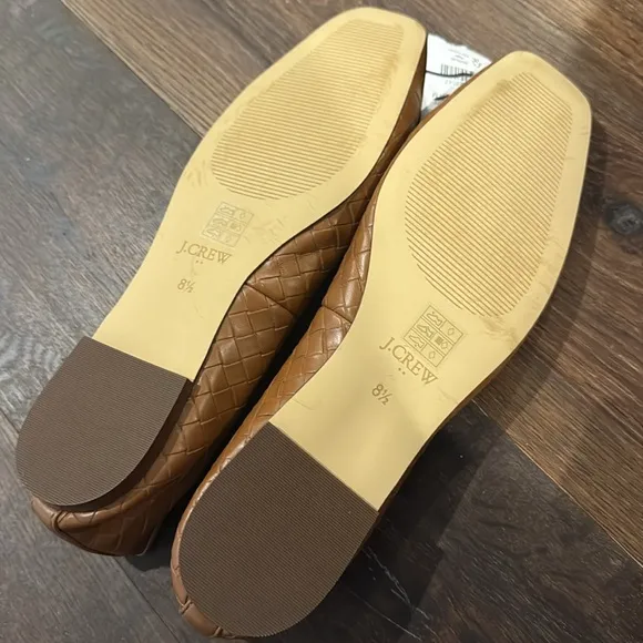J. Crew Square Toe Woven Ballet Flat