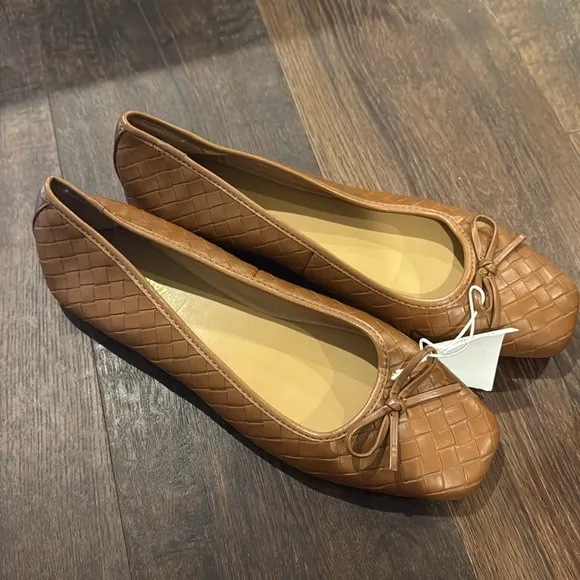 J. Crew Square Toe Woven Ballet Flat