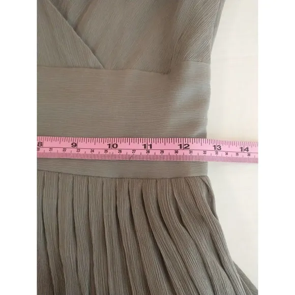 J.Crew 100% Silk Sophia Gray Crepe V Suplice neckline formal maxi dress sz 2