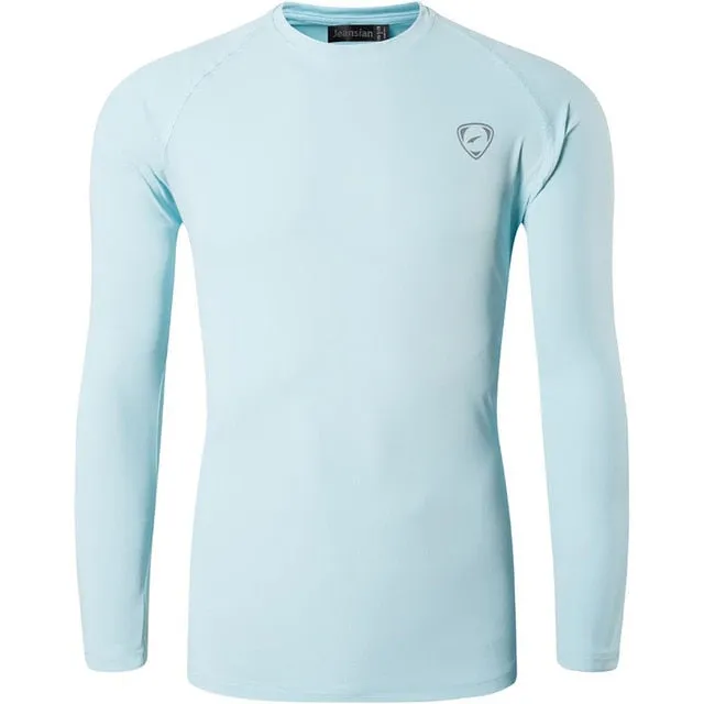 Jeansian Men's UPF 50  UV Sun Protection Outdoor Long Sleeve Tee Shirt Tshirt T-Shirt Beach Summer LA245 Navy2