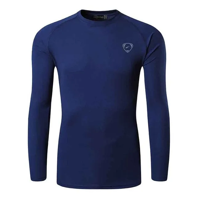 Jeansian Men's UPF 50  UV Sun Protection Outdoor Long Sleeve Tee Shirt Tshirt T-Shirt Beach Summer LA245 Navy2