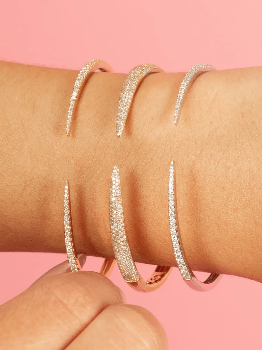 Jen Diamond Claw Cuff Bangle 14K