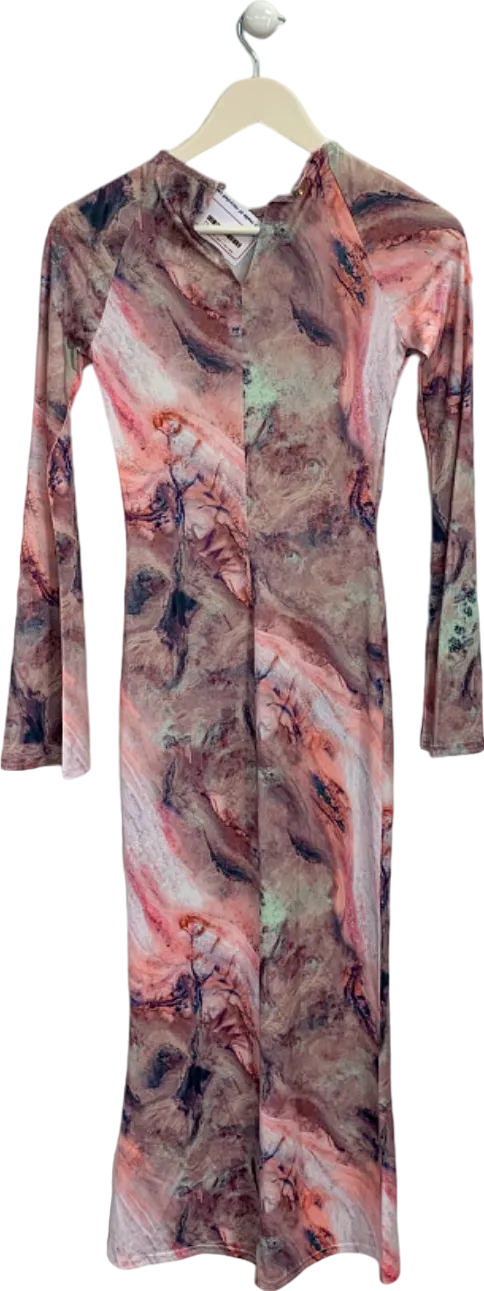 Karen Millen Multicoloured Printed Long Sleeve Dress UK XS