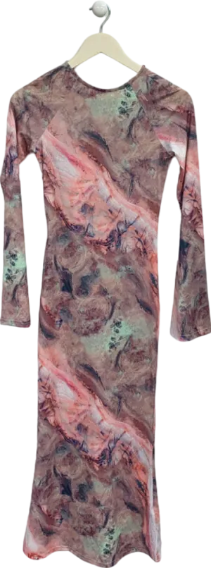 Karen Millen Multicoloured Printed Long Sleeve Dress UK XS