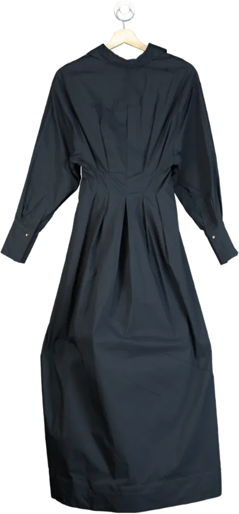 Karen Millen Navy Poplin Balloon Sleeve Woven Shirt Dress UK 6