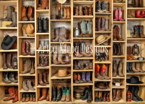 Kate Cowboy Boots Backdrop designed by Arica Kirby