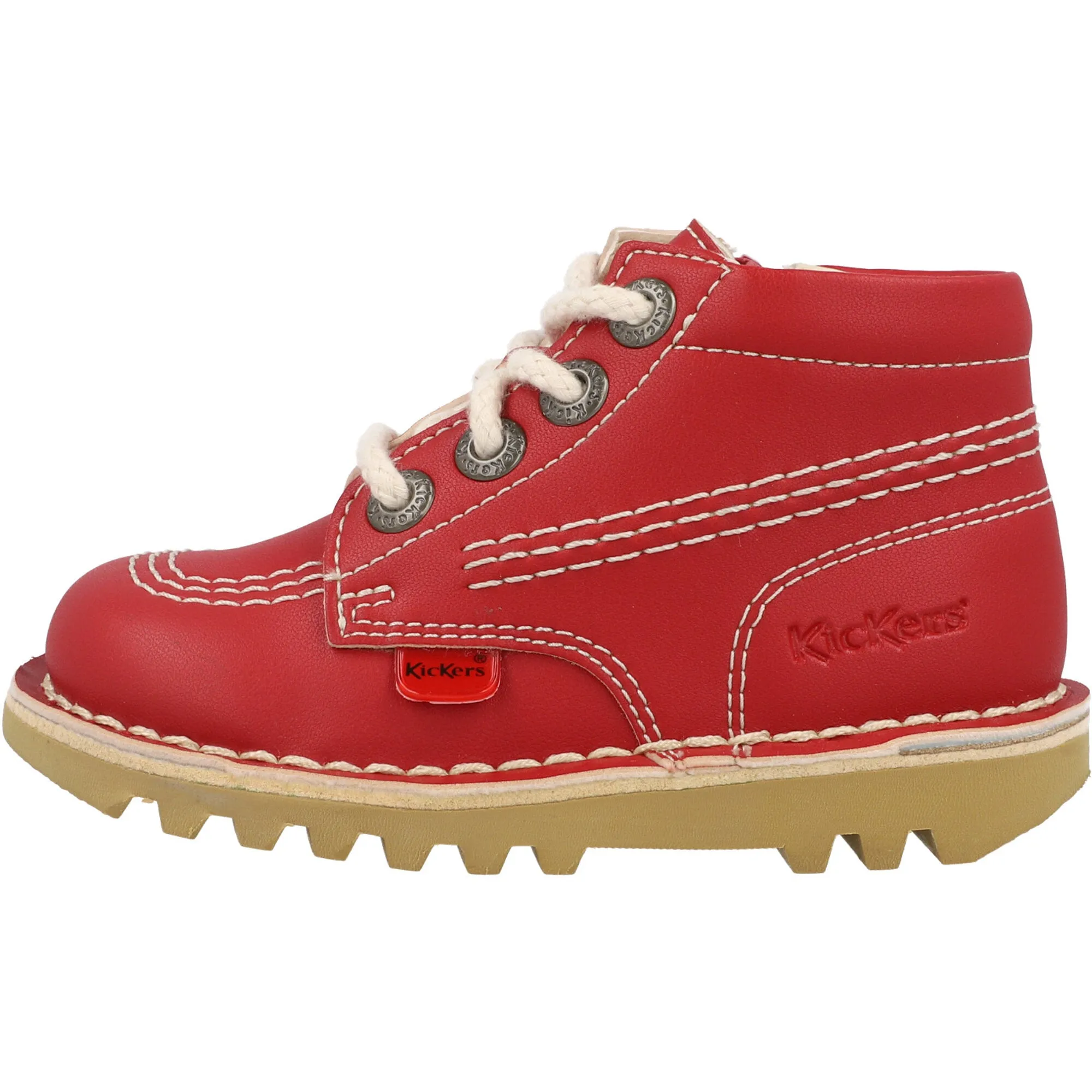 Kickers Kick Hi Vegan Red Ankle Boots