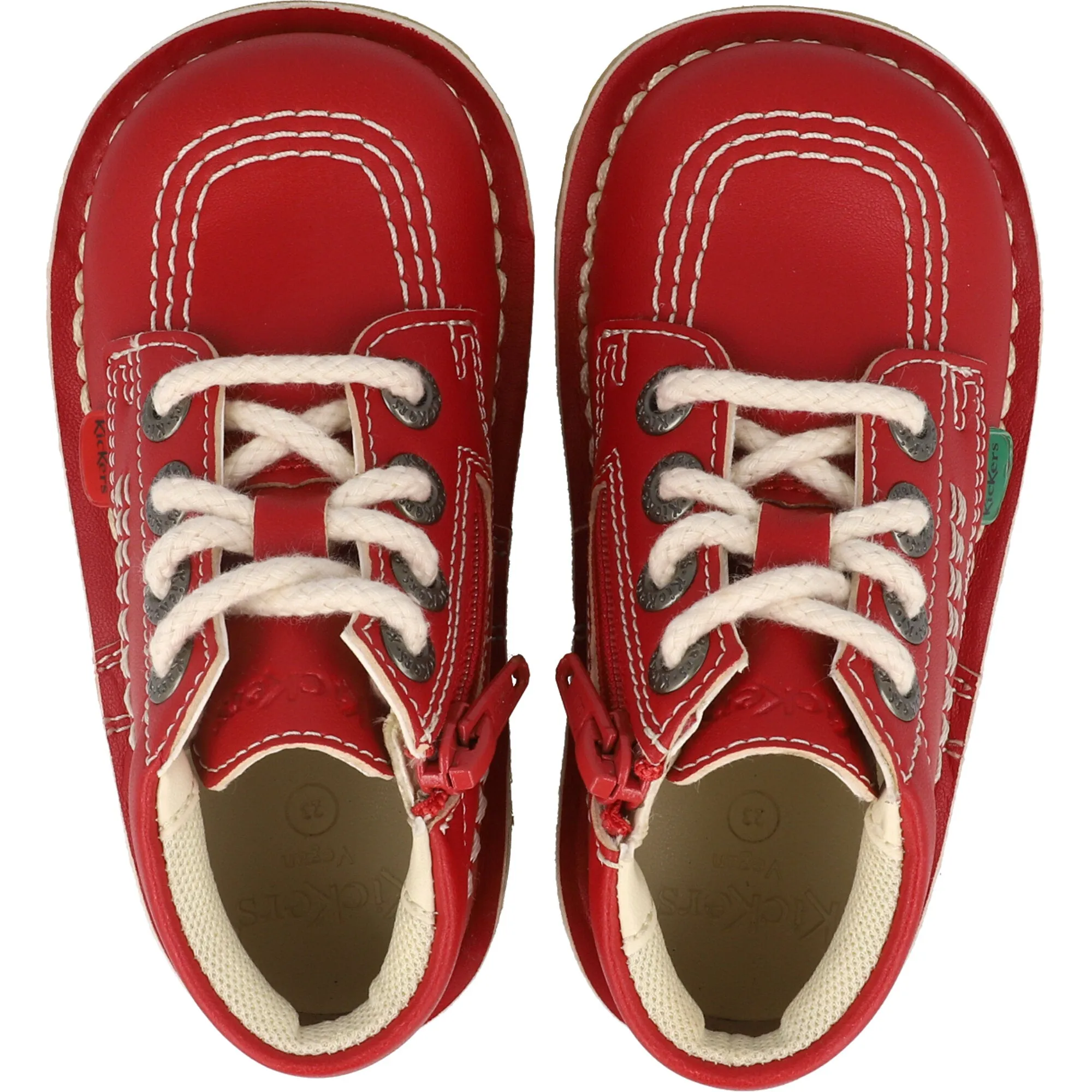 Kickers Kick Hi Vegan Red Ankle Boots