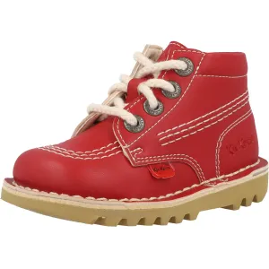 Kickers Kick Hi Vegan Red Ankle Boots