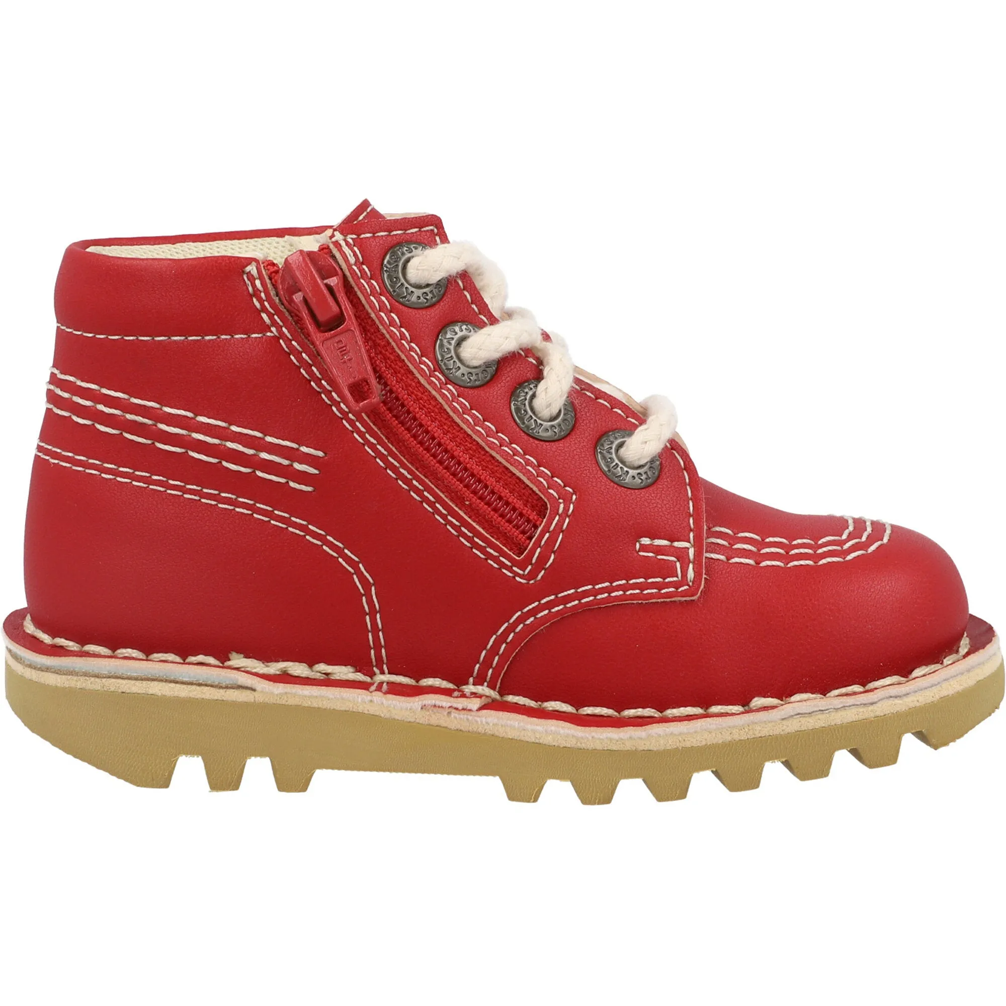 Kickers Kick Hi Vegan Red Ankle Boots