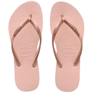 Kids Slim Metallic Thongs Ballet Rose