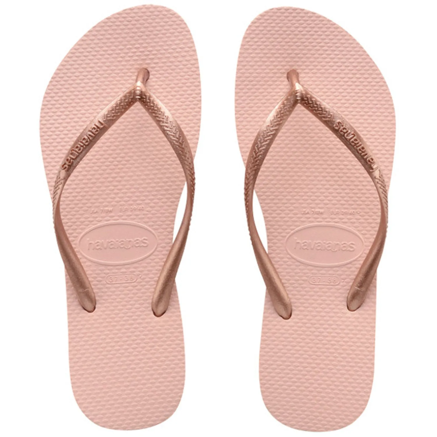 Kids Slim Metallic Thongs Ballet Rose