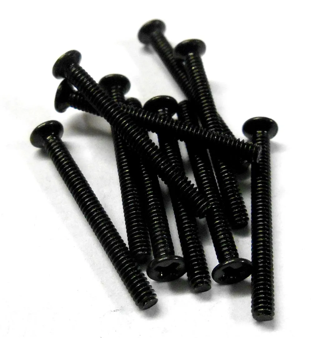 KM220 M2 x 20mm 2 x 20 Black Cross Flat Head Countersunk Screw 10 Metric Thread
