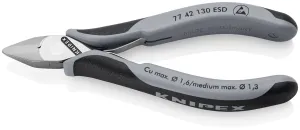 KNIPEX Electronics Diagonal Cutter Pliers Pointed Head without Bevel 130mm Multi Component Grips 77 42 130 ESD