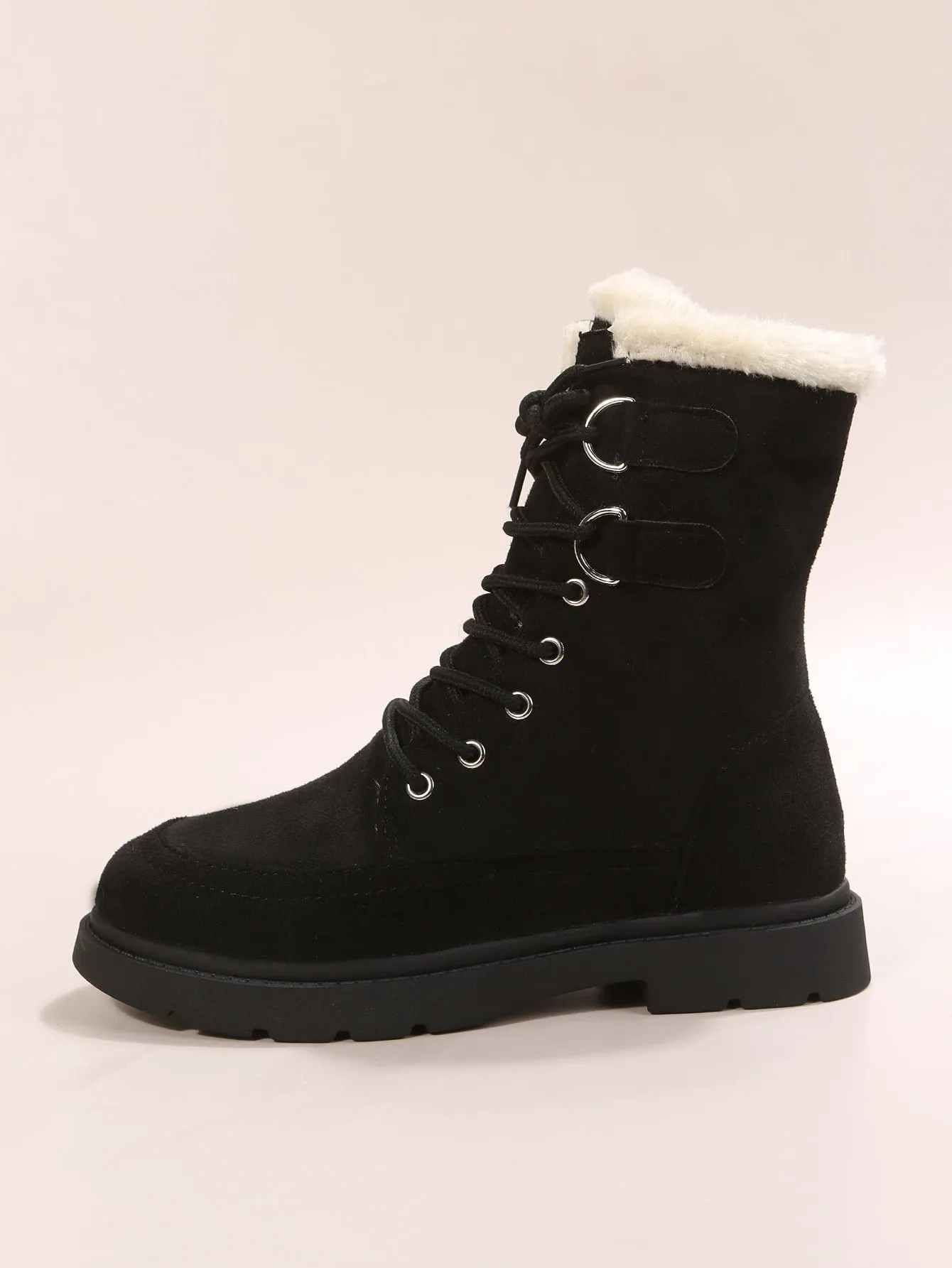 Lace-up Front Thermal Lined Faux Suede Snow Boots - FD ⚡