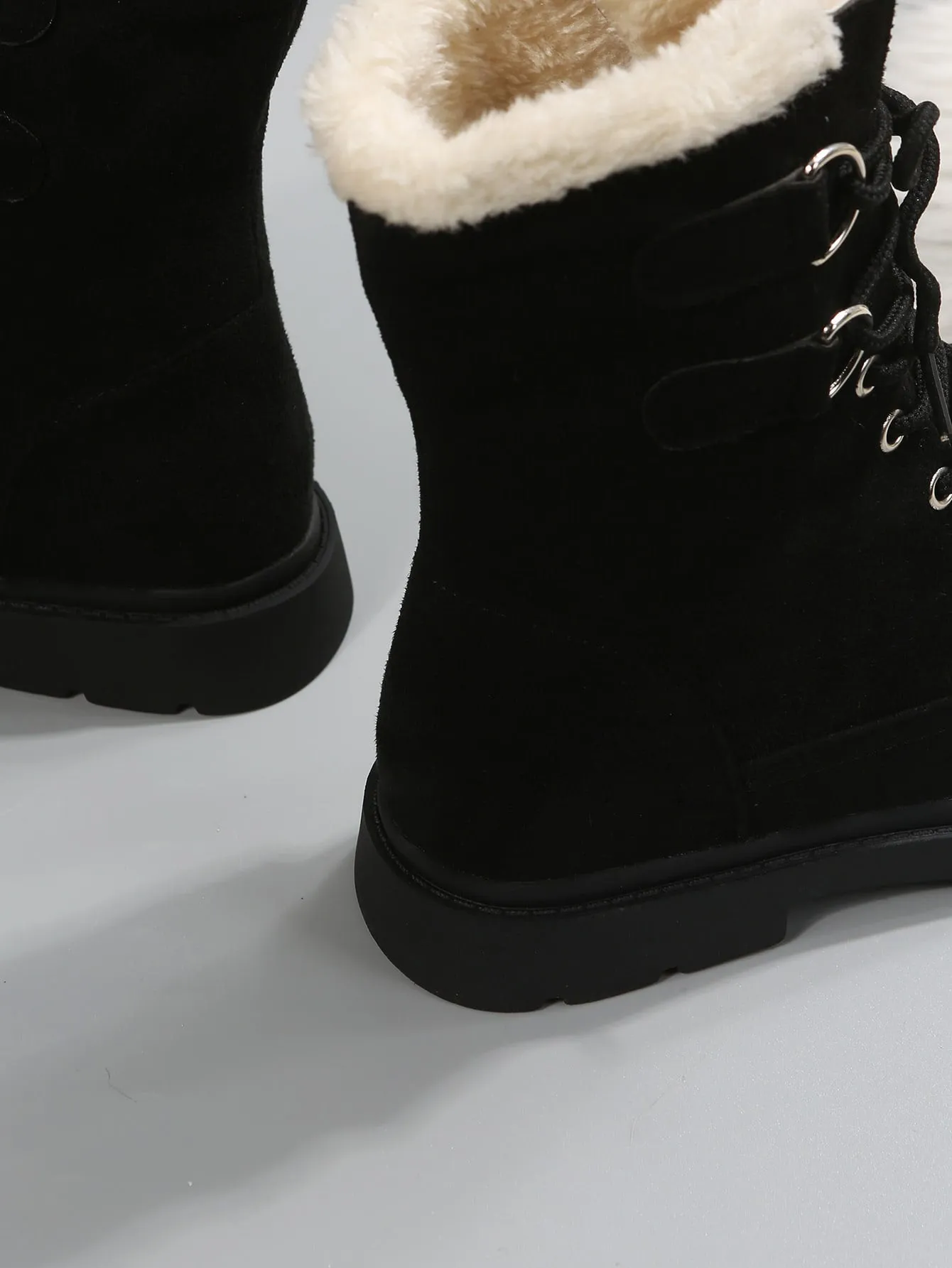Lace-up Front Thermal Lined Faux Suede Snow Boots - FD ⚡