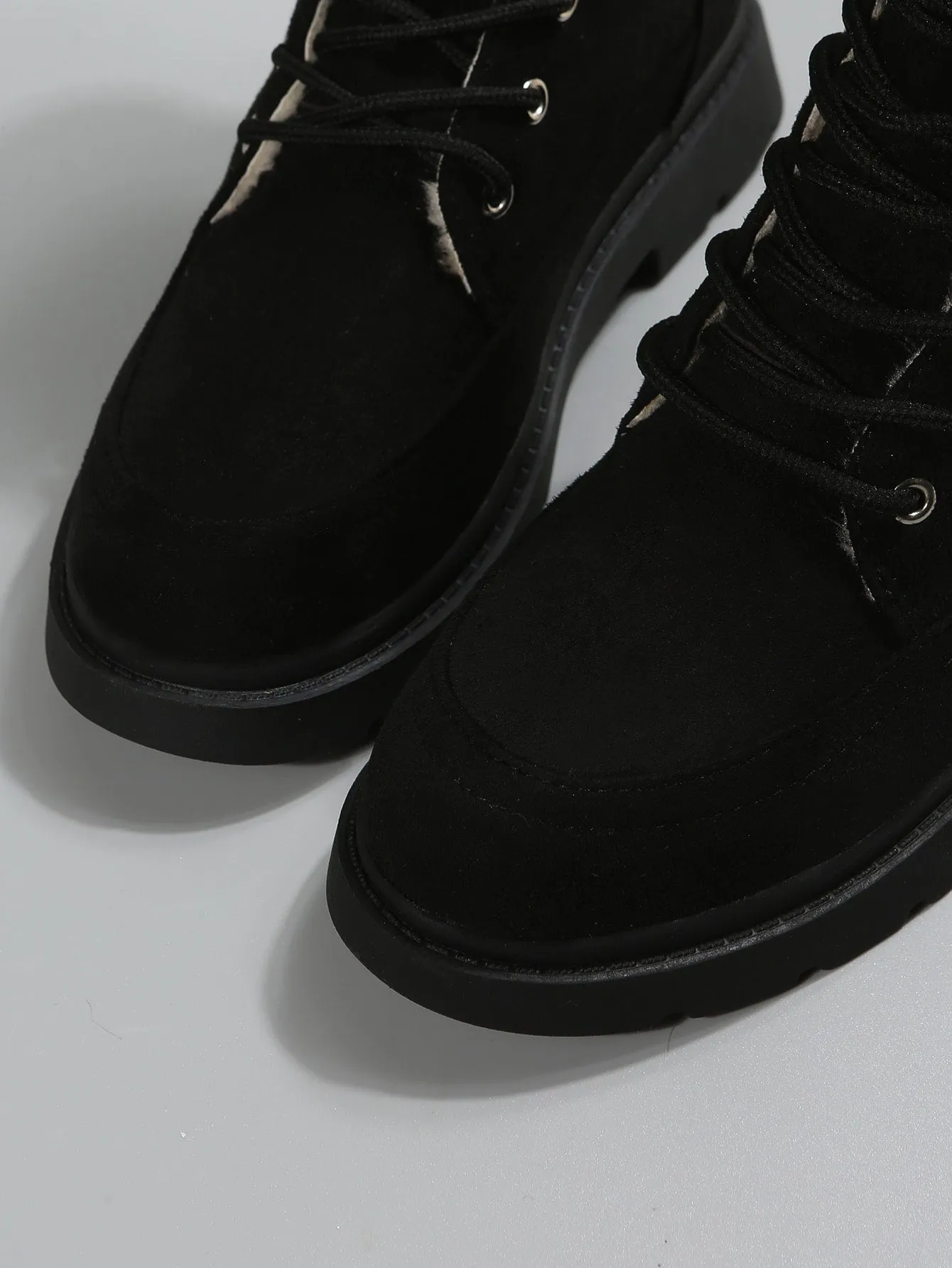 Lace-up Front Thermal Lined Faux Suede Snow Boots - FD ⚡