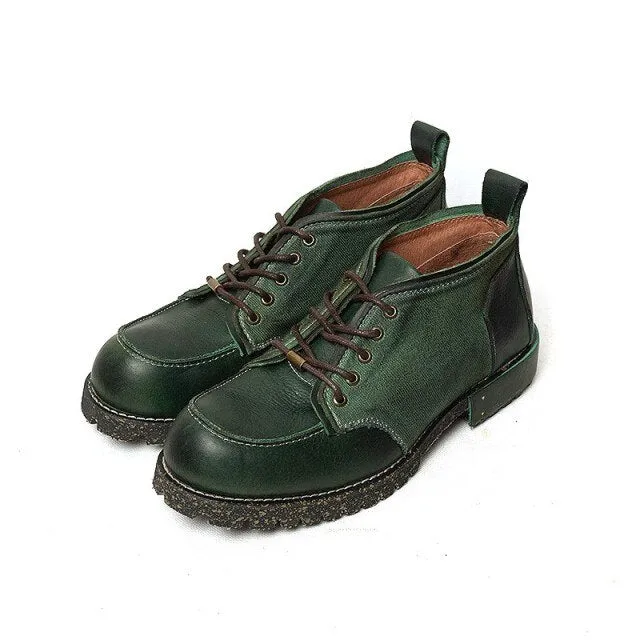 Lace Up High Top Biker Boots Male
